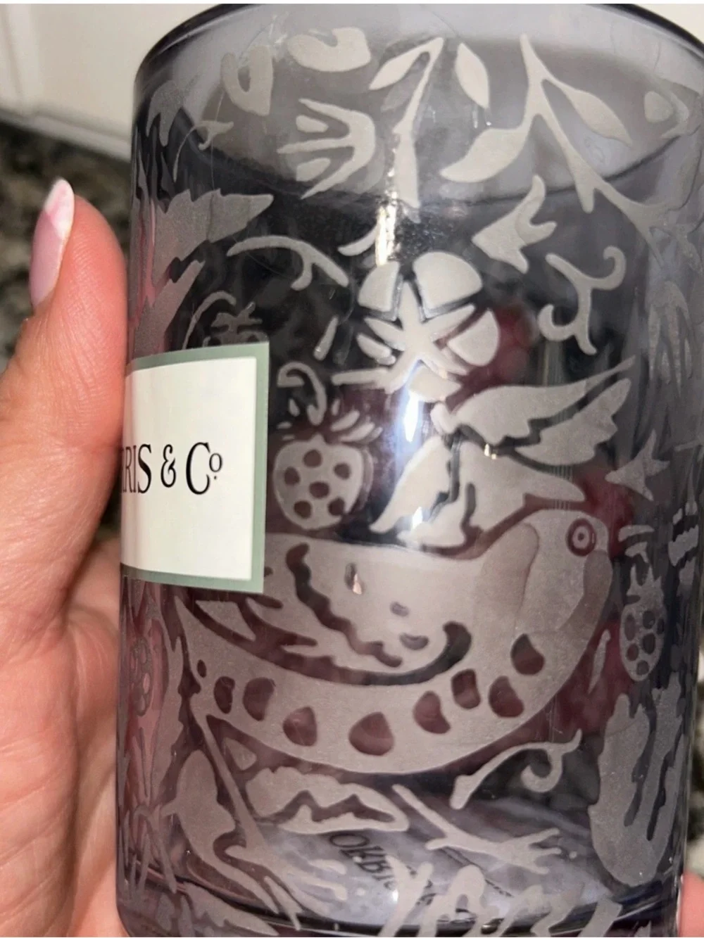 Morris & Co Strawberry Thief Tumbler And Soap Pump Etched Blue